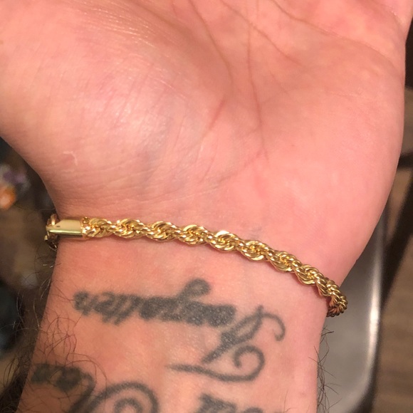 Solid 8.5” 3.8mm 14k Gold Rope Bracelet - Picture 10 of 12
